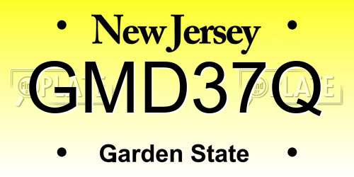 GMD37Q New Jersey License Plate
