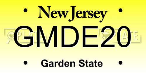 GMDE20 New Jersey License Plate