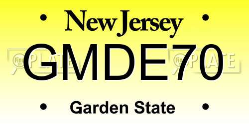 GMDE70 New Jersey License Plate