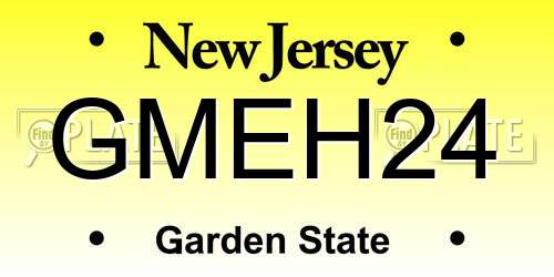 GMEH24 New Jersey License Plate