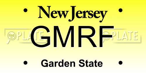 GMRF New Jersey License Plate