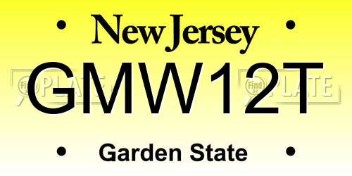 GMW12T New Jersey License Plate
