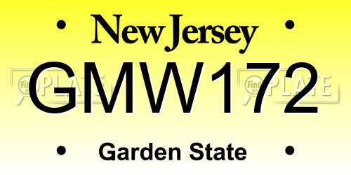 GMW172 New Jersey License Plate