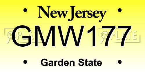 GMW177 New Jersey License Plate