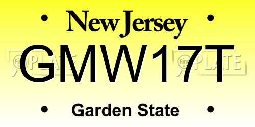 GMW17T New Jersey License Plate