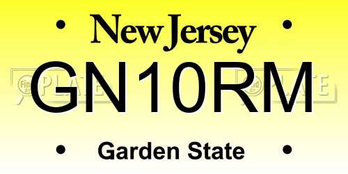 GN10RM New Jersey License Plate