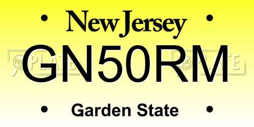 GN50RM New Jersey License Plate