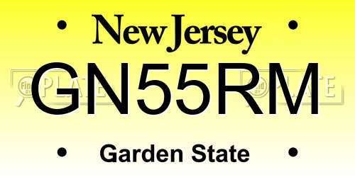 GN55RM New Jersey License Plate