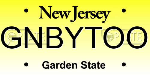 GNBYTOO New Jersey License Plate