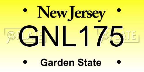 GNL175 New Jersey License Plate