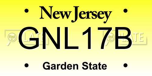 GNL17B New Jersey License Plate