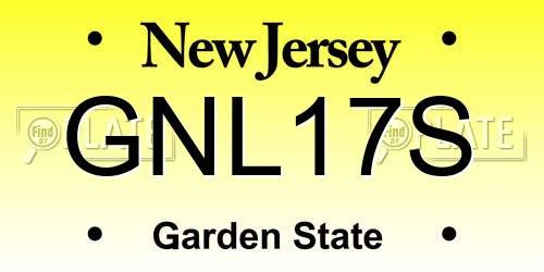 GNL17S New Jersey License Plate