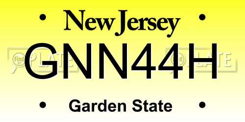 GNN44H New Jersey License Plate