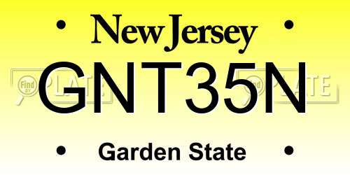 GNT35N New Jersey License Plate