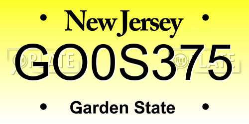 GO0S375 New Jersey License Plate