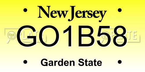 GO1B58 New Jersey License Plate