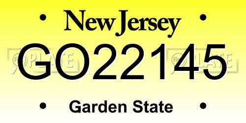 GO22145 New Jersey License Plate