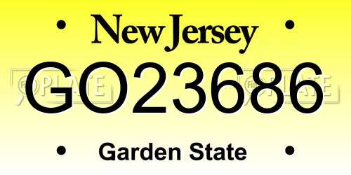GO23686 New Jersey License Plate