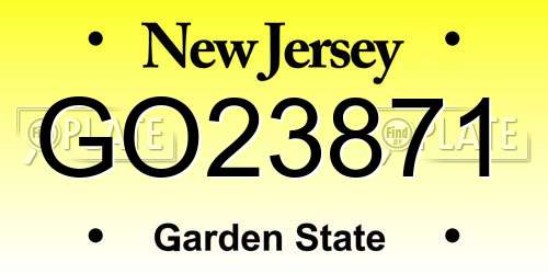 GO23871 New Jersey License Plate