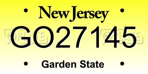 GO27145 New Jersey License Plate