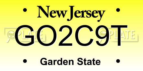 GO2C9T New Jersey License Plate
