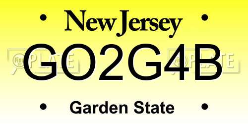 GO2G4B New Jersey License Plate