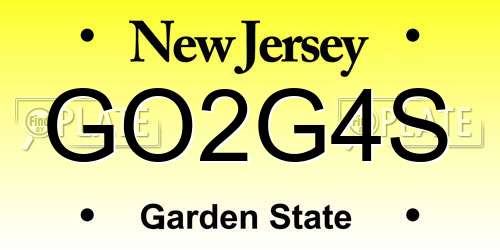GO2G4S New Jersey License Plate