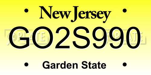 GO2S990 New Jersey License Plate