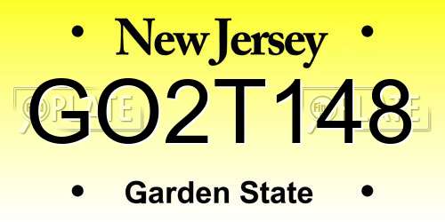 GO2T148 New Jersey License Plate