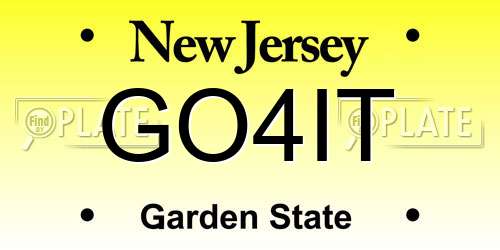 GO4IT New Jersey License Plate