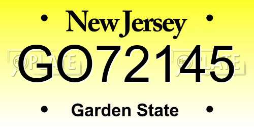 GO72145 New Jersey License Plate