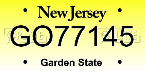 GO77145 New Jersey License Plate