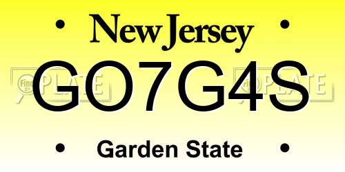 GO7G4S New Jersey License Plate