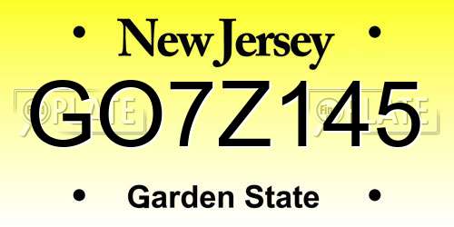 GO7Z145 New Jersey License Plate