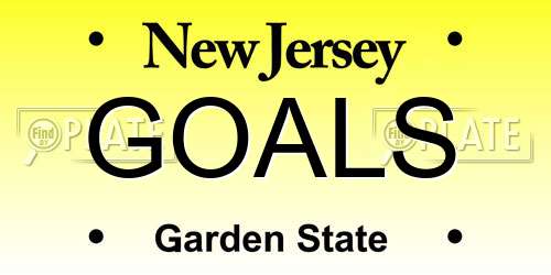 GOALS New Jersey License Plate