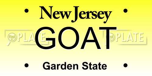 GOAT New Jersey License Plate