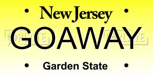 GOAWAY New Jersey License Plate
