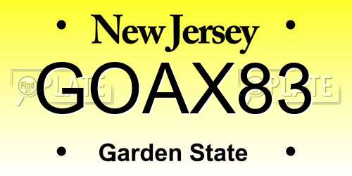 GOAX83 New Jersey License Plate