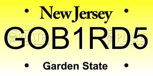 GOB1RD5 New Jersey License Plate