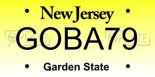 GOBA79 New Jersey License Plate