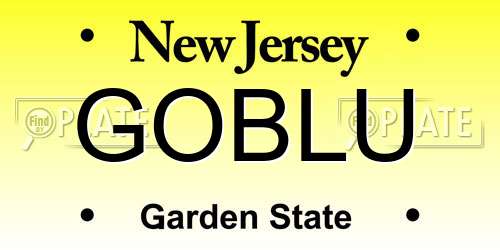 GOBLU New Jersey License Plate