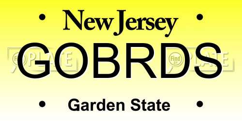 GOBRDS New Jersey License Plate