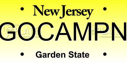 GOCAMPN New Jersey License Plate