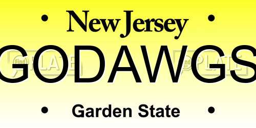 GODAWGS New Jersey License Plate