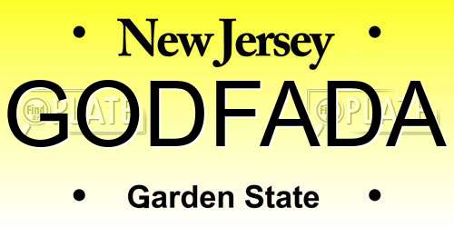 GODFADA New Jersey License Plate