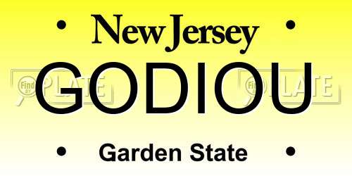GODIOU New Jersey License Plate
