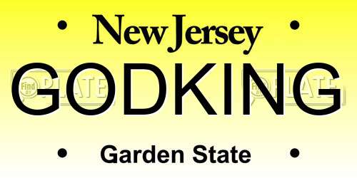 GODKING New Jersey License Plate