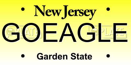 GOEAGLE New Jersey License Plate