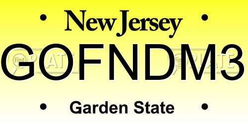GOFNDM3 New Jersey License Plate