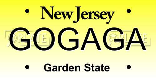GOGAGA New Jersey License Plate